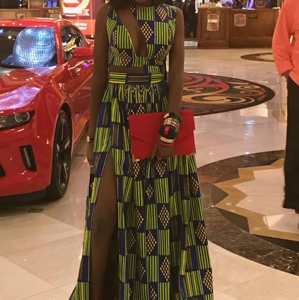 CUSTOM MADE AFRICAN PRINT PROM DRESS